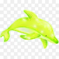 创意合成绿色的发光海豚