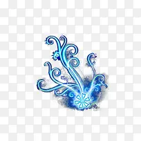 炫彩蓝色花纹