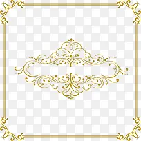 金色花纹图框