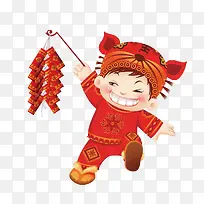 卡通小孩春节喜庆