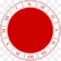 红色手绘时尚钟表图标
