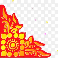 元旦红色喜庆花纹装饰