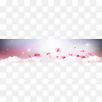 电商主题花瓣唯美背景banner