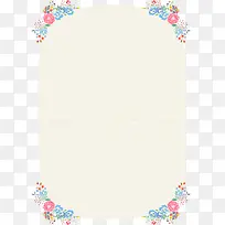 粉蓝花瓣边框装饰