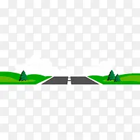 矢量绿色草地马路