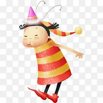 手绘卡通生日小人