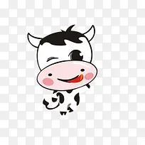 创意卡通扁平枫小奶牛