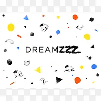 创意合成效果不规则形状文字dream