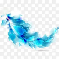 蓝色花朵花纹装饰