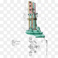 手绘建筑