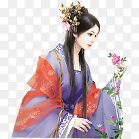 古风牡丹花女子