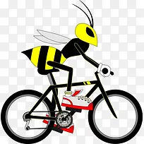 卡通蜜蜂骑自行车