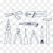 剪刀钳子等工具矢量图