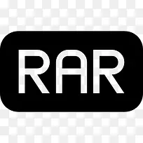 rar圆润的黑色矩形界面符号图标