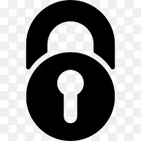 圆形挂锁锁安全接口符号图标
