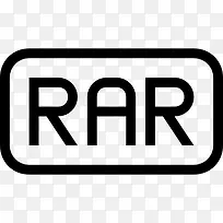 rar文件圆角矩形界面符号的轮廓图标
