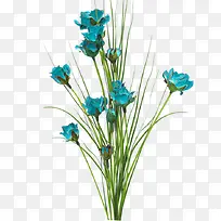 蓝花免扣素材
