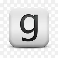 磨砂白广场图标字母数字信G字母