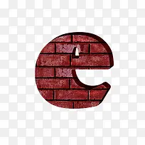 红砖墙字母e