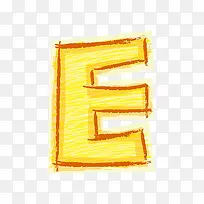 橙色手绘字母e