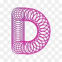 创意圆圈英文字母D