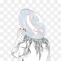 小清新少女手绘插画