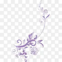 手绘紫色文艺植物叶子