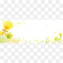 水墨花唯美清新背景banner