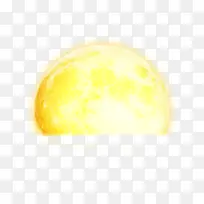 黄色光芒月球表面