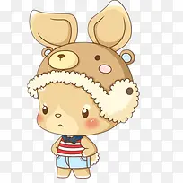 戴兔帽子的小孩