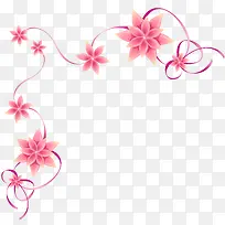 矢量手绘粉色花朵