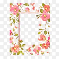 粉色花朵长方图框