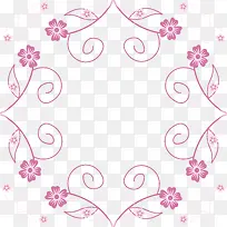 粉色矢量边框花框