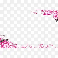 粉色的花卉边框