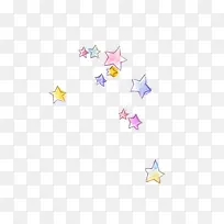 手绘五角星彩色可爱