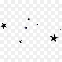黑色手绘五角星装饰