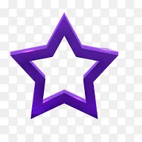 紫色五角星卡通手绘