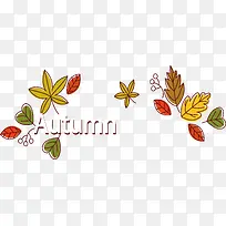 彩色卡通树叶秋天标题框