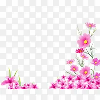 手绘粉色艺术花朵植物清新