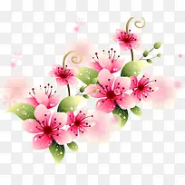 粉色水彩花朵创意