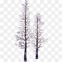 树枝手绘创意冬日