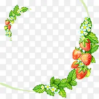 矢量手绘草莓边框