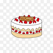 手绘草莓蛋糕图片