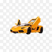 可爱黄色变形汽车玩具