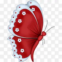 红色花边蝴蝶