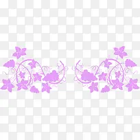 矢量手绘紫色花纹
