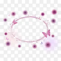 紫色矢量边框装饰花纹素材