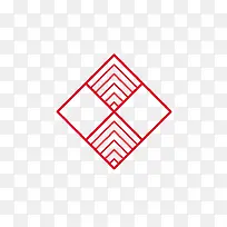红色卡通几何图形创意菱形
