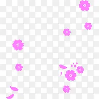玫红粉紫漂浮卡通花瓣