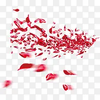 红色散落浪漫花瓣